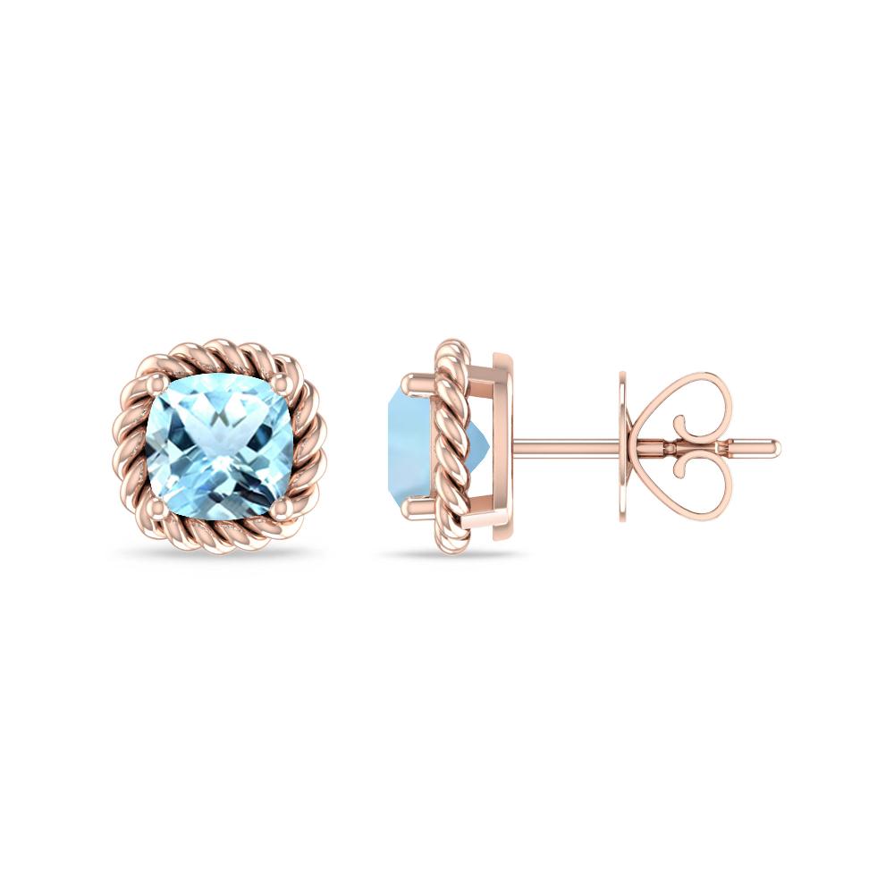 Rose Gold - Aquamarine