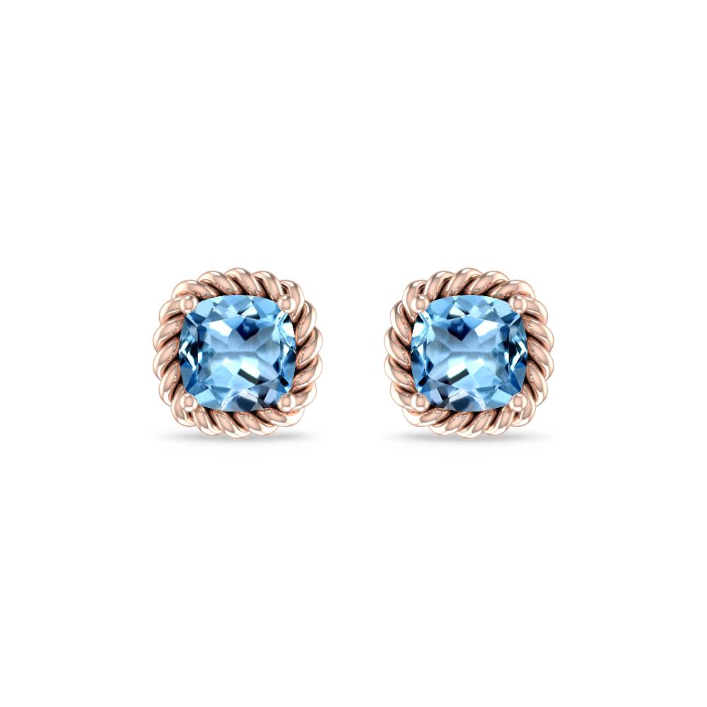 Rose Gold - Aquamarine