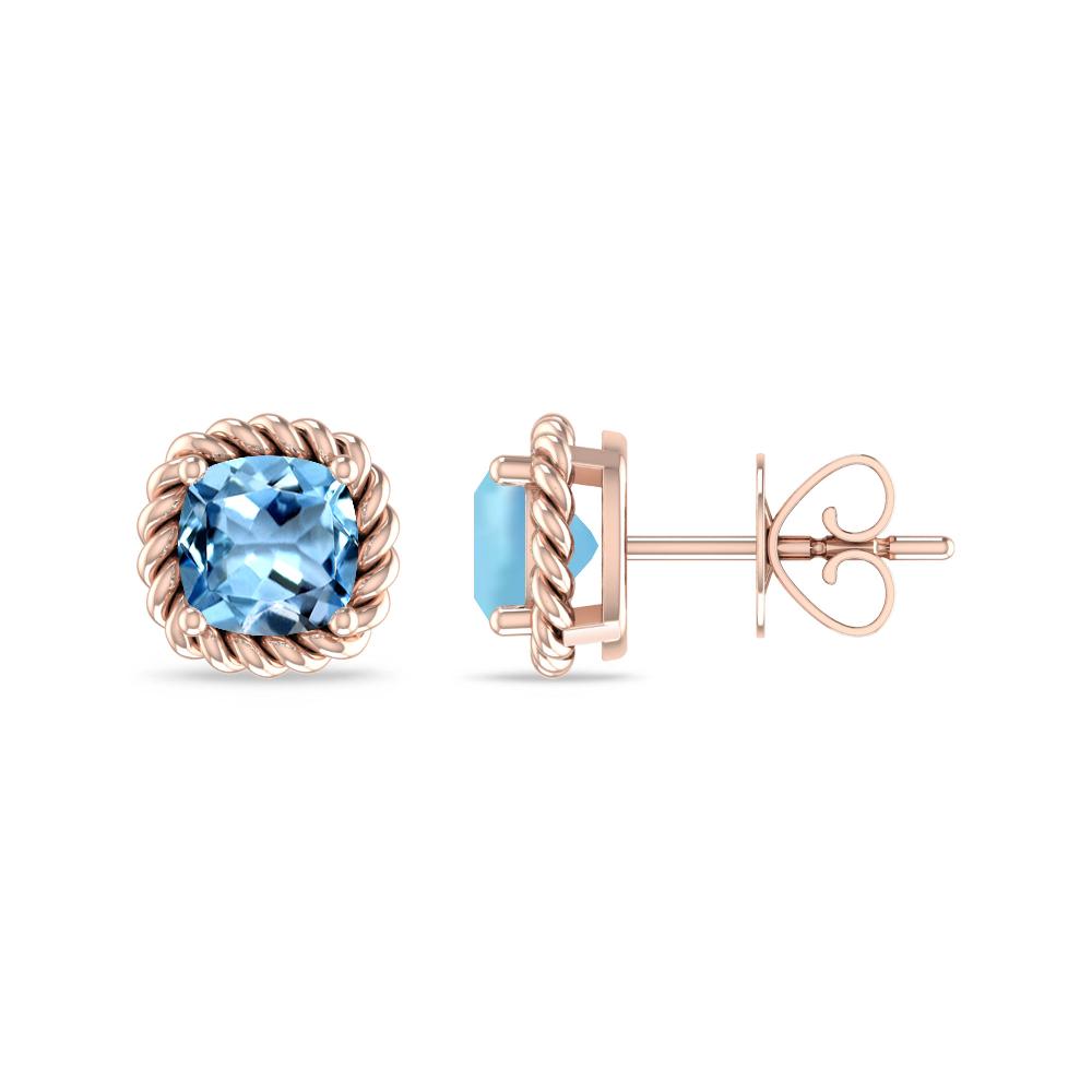 Rose Gold - Aquamarine