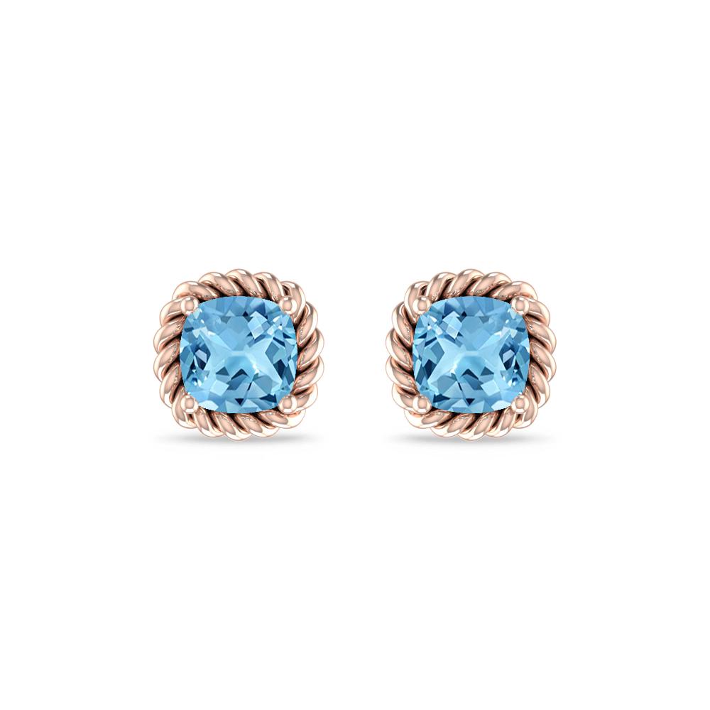 Rose Gold - Blue Topaz