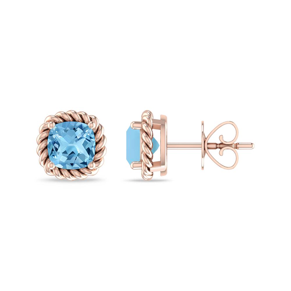 Rose Gold - Blue Topaz