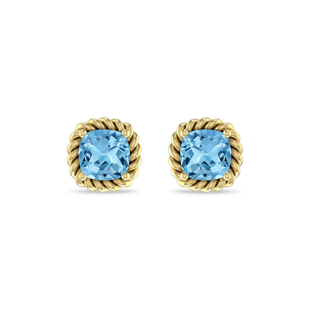 Yellow Gold - Blue Topaz