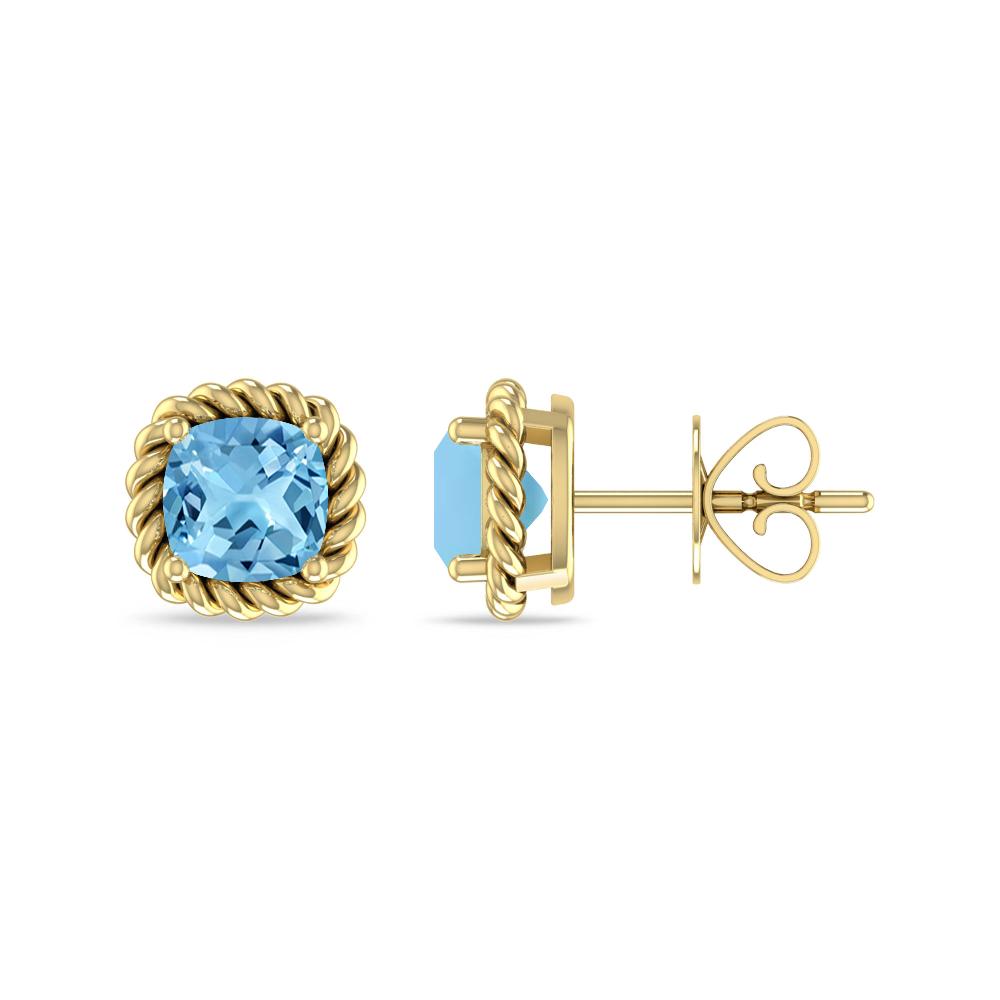 Yellow Gold - Blue Topaz