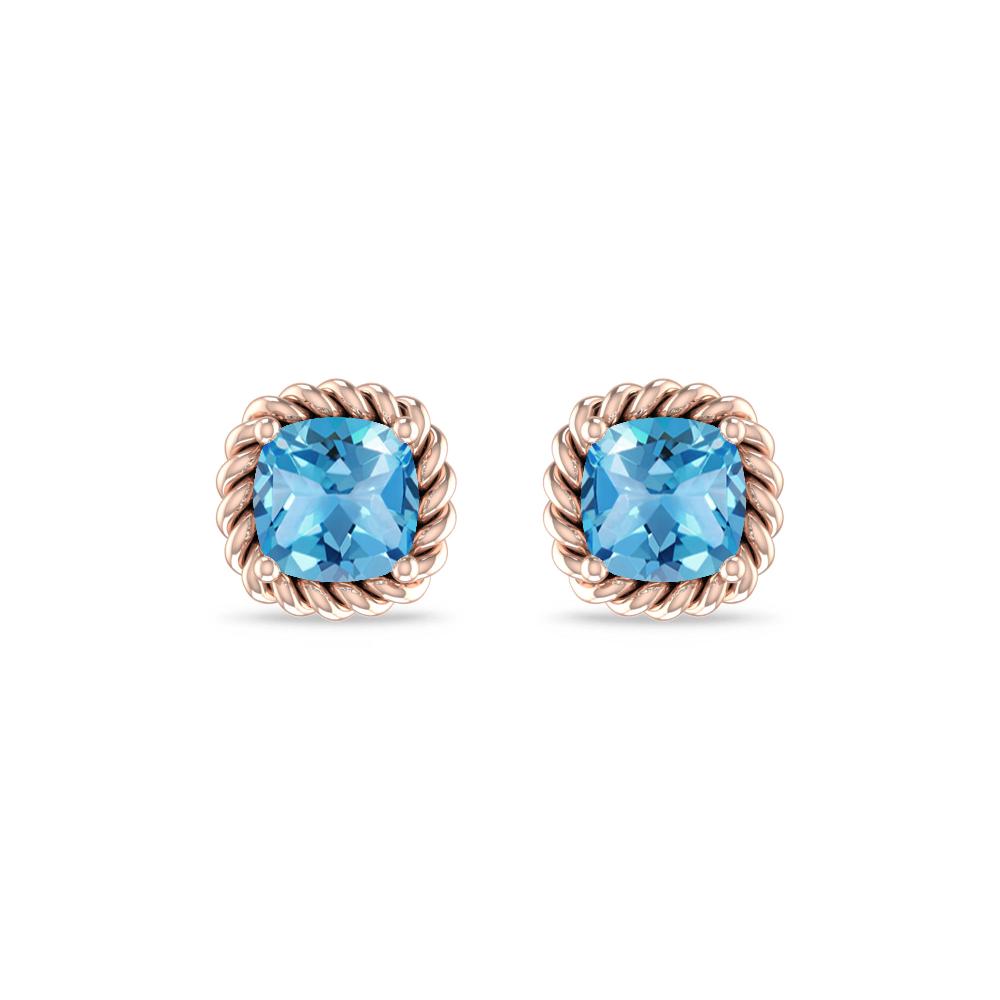 Rose Gold - Blue Topaz