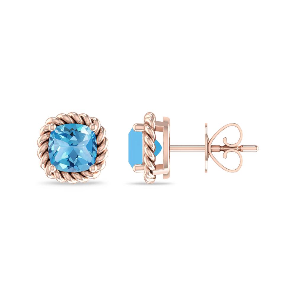 Rose Gold - Blue Topaz