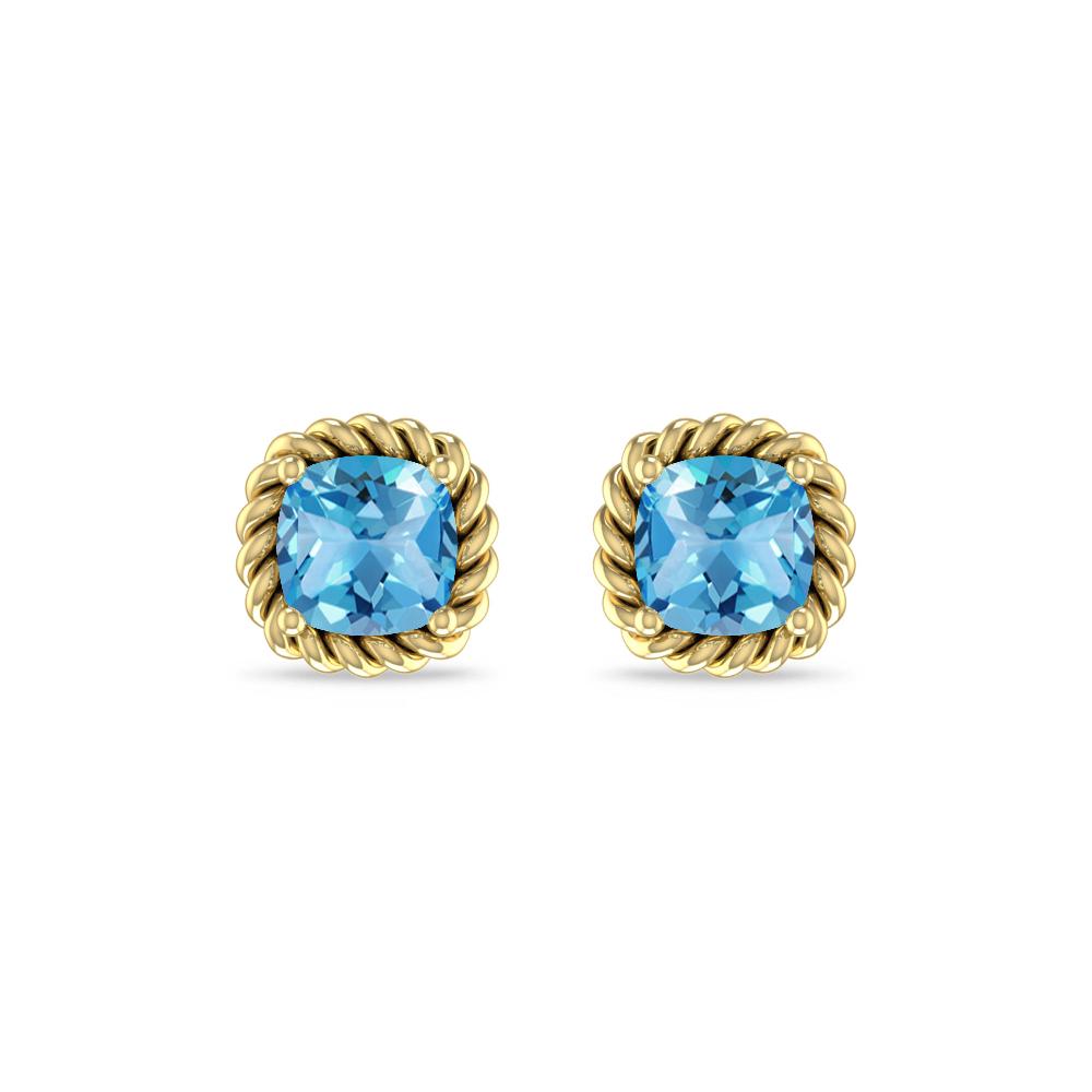 Yellow Gold - Blue Topaz