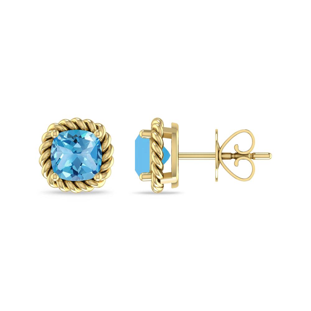 Yellow Gold - Blue Topaz