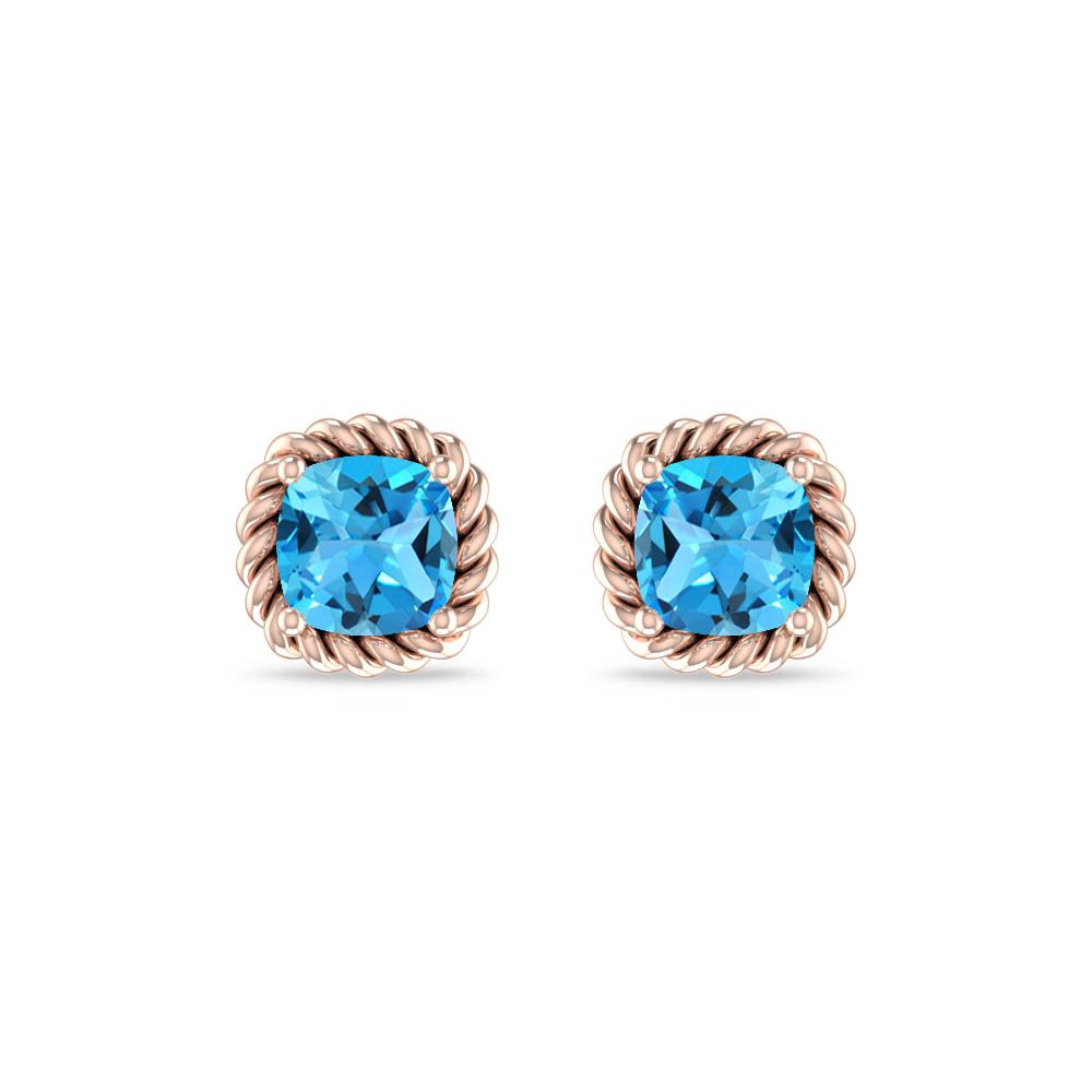 Rose Gold - Blue Topaz