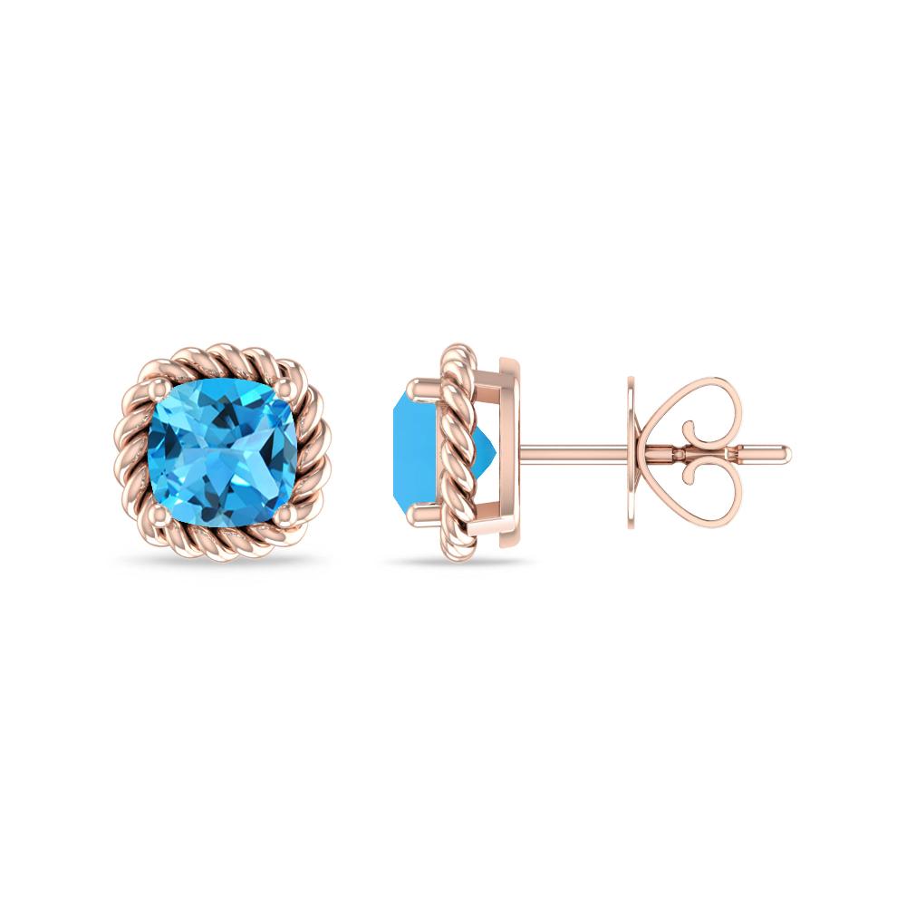 Rose Gold - Blue Topaz