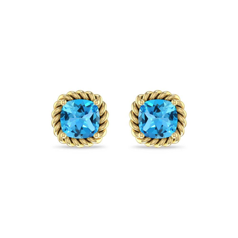 Yellow Gold - Blue Topaz