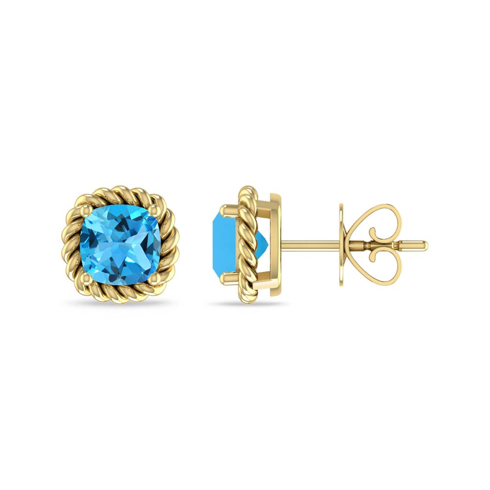 Yellow Gold - Blue Topaz