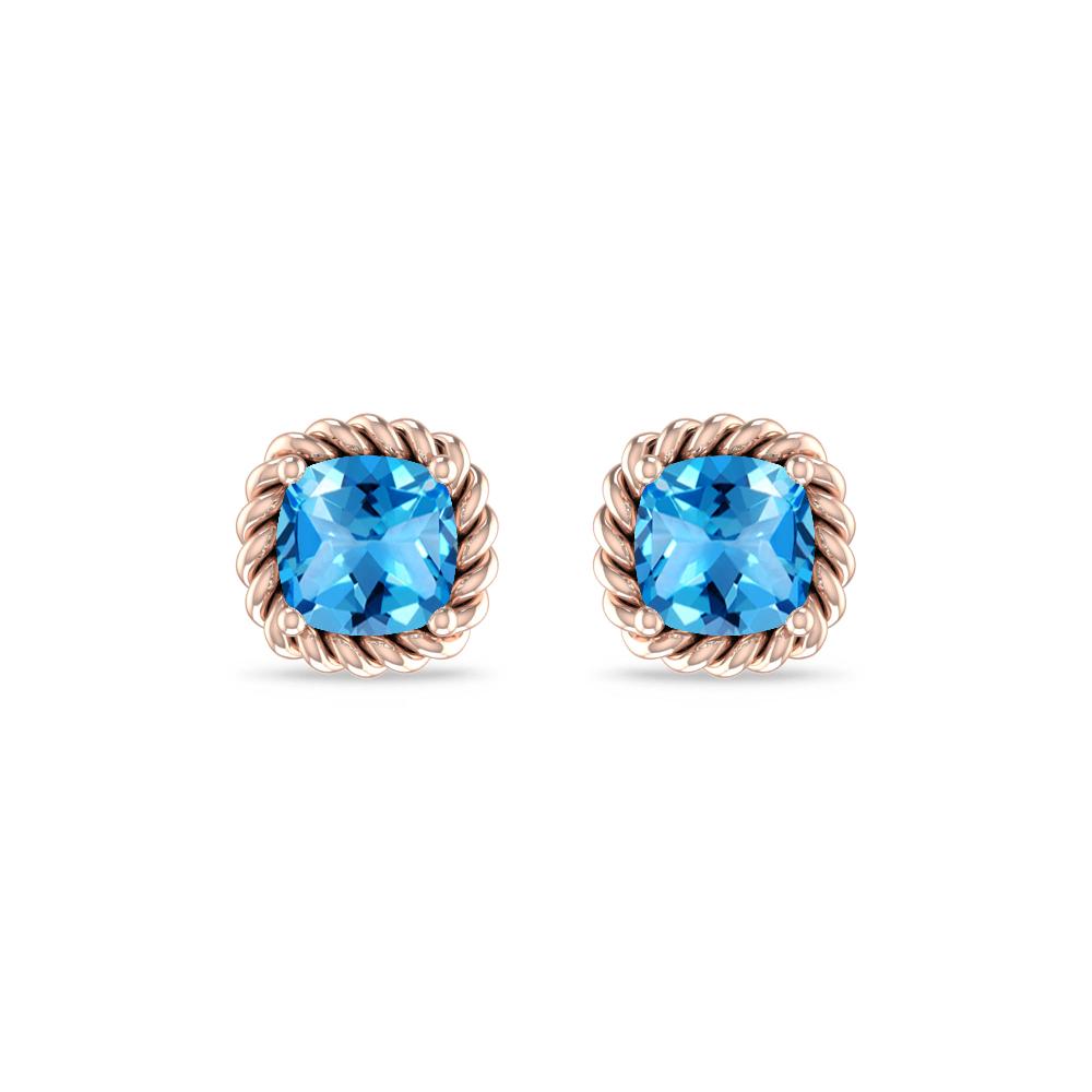 Rose Gold - Blue Topaz