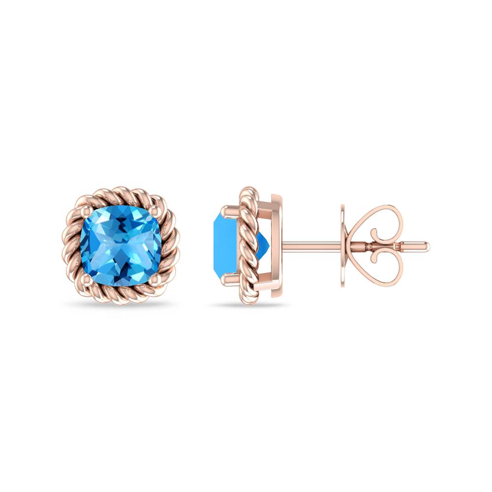 Rose Gold - Blue Topaz