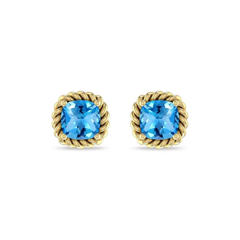 Yellow Gold - Blue Topaz