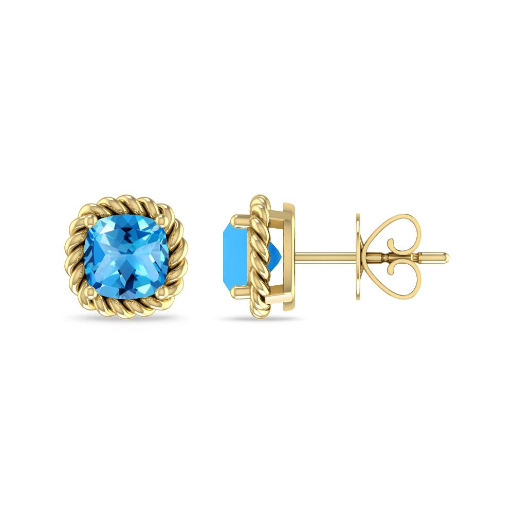 Yellow Gold - Blue Topaz
