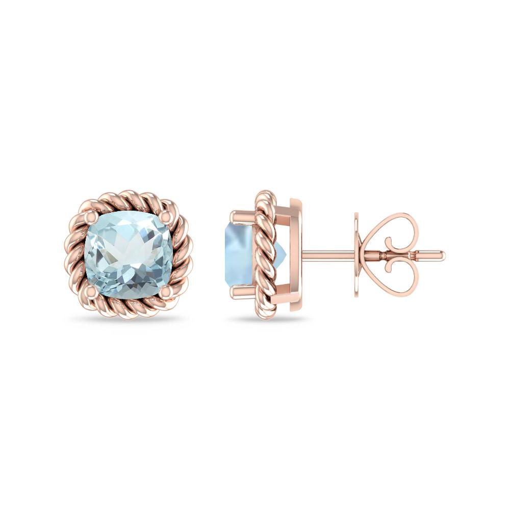 Rose Gold - Aquamarine