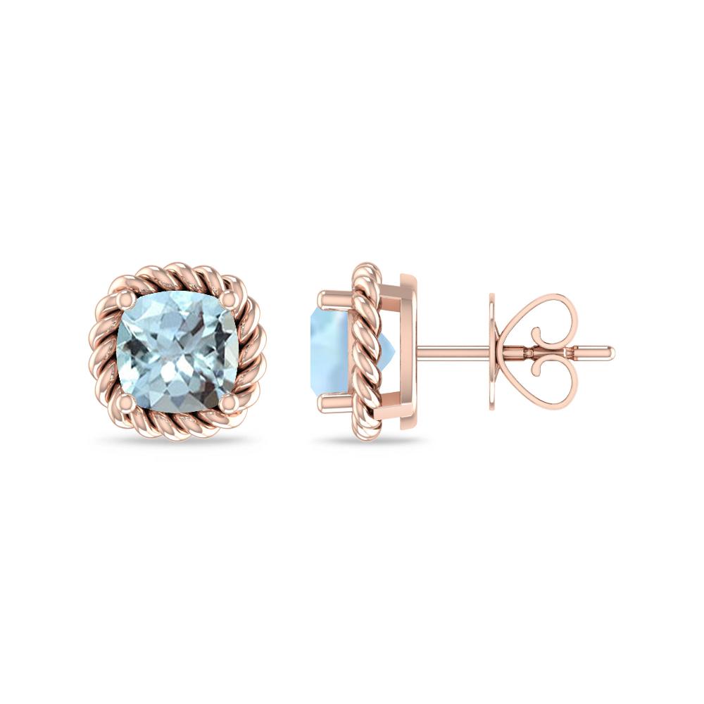 Rose Gold - Aquamarine