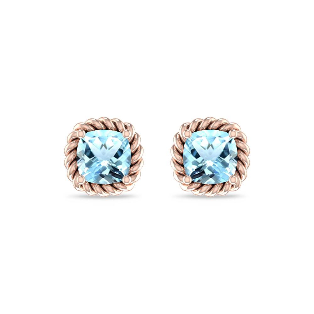 Rose Gold - Aquamarine