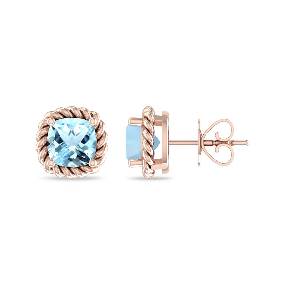 Rose Gold - Aquamarine
