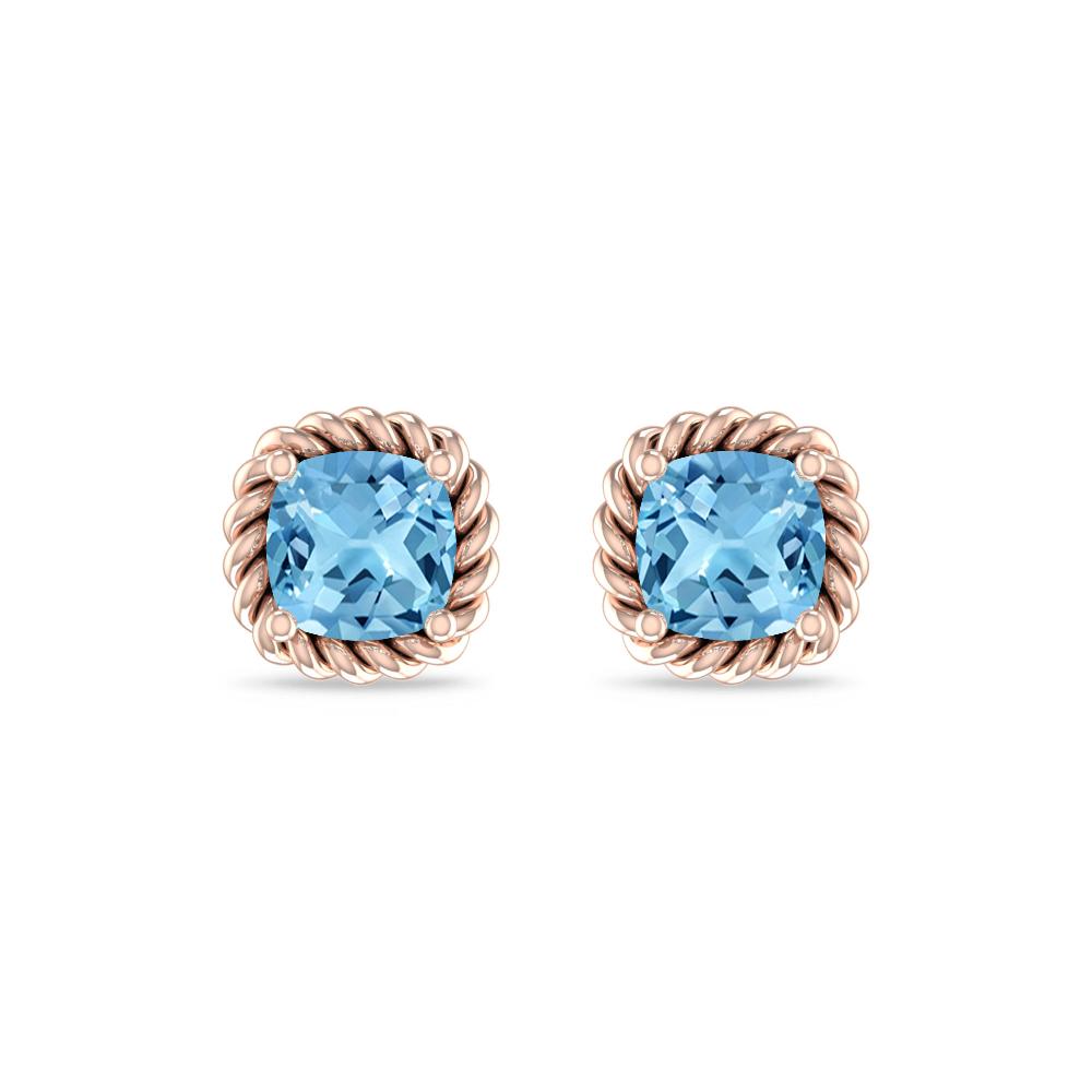 Rose Gold - Blue Topaz