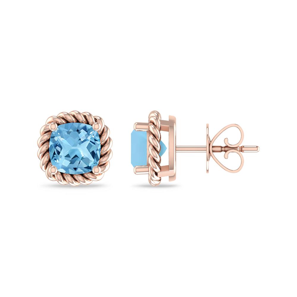 Rose Gold - Blue Topaz
