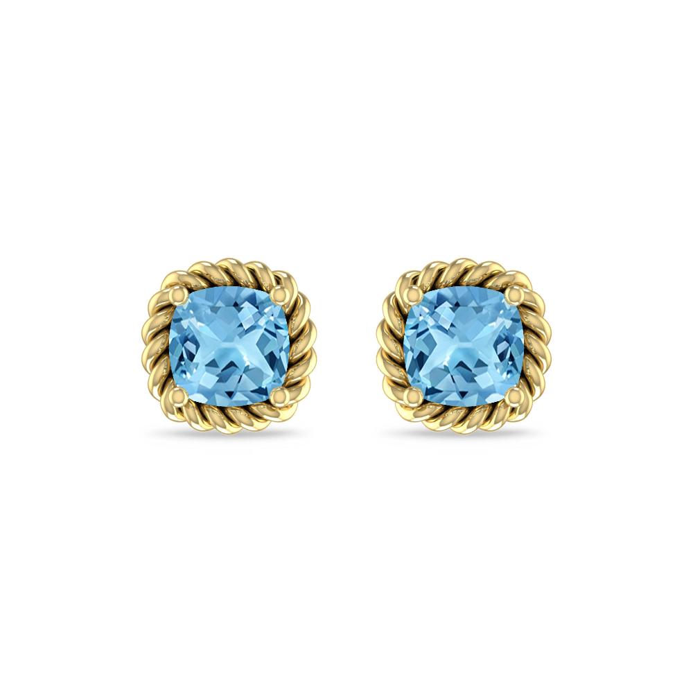 Yellow Gold - Blue Topaz