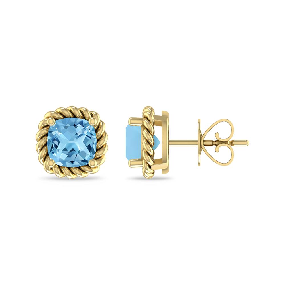 Yellow Gold - Blue Topaz