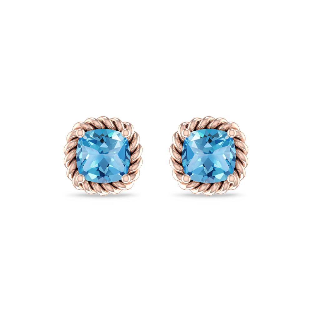 Rose Gold - Blue Topaz