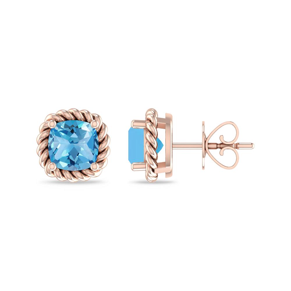 Rose Gold - Blue Topaz