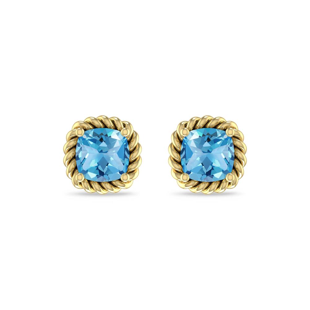 Yellow Gold - Blue Topaz