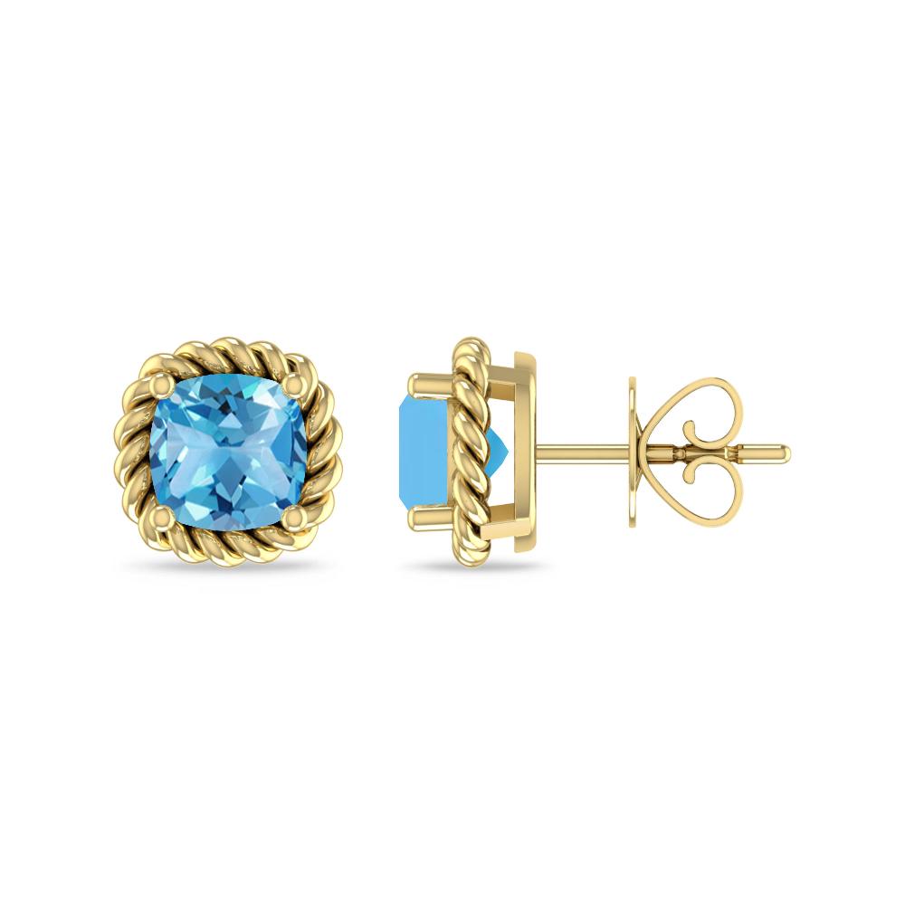 Yellow Gold - Blue Topaz