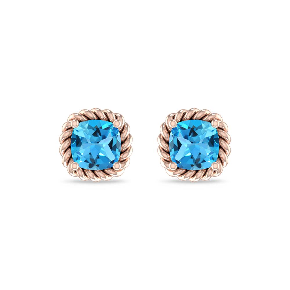 Rose Gold - Blue Topaz