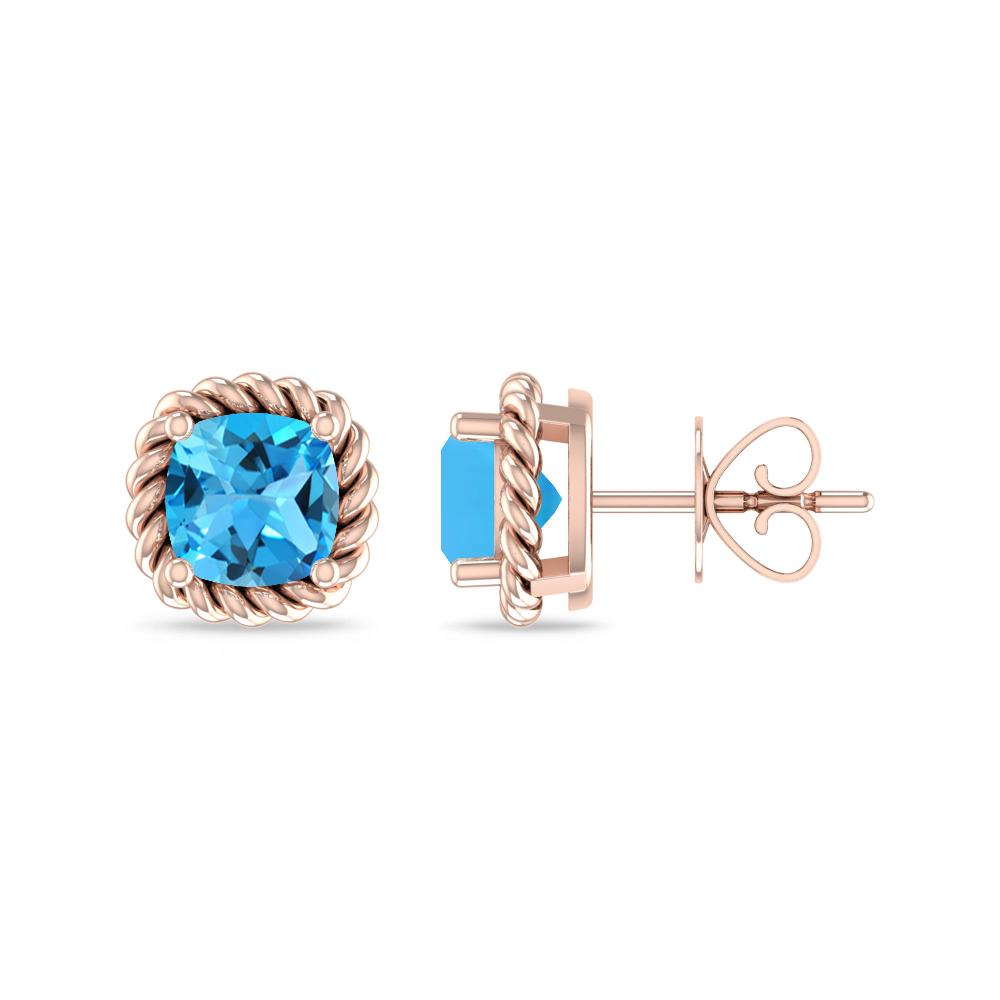 Rose Gold - Blue Topaz