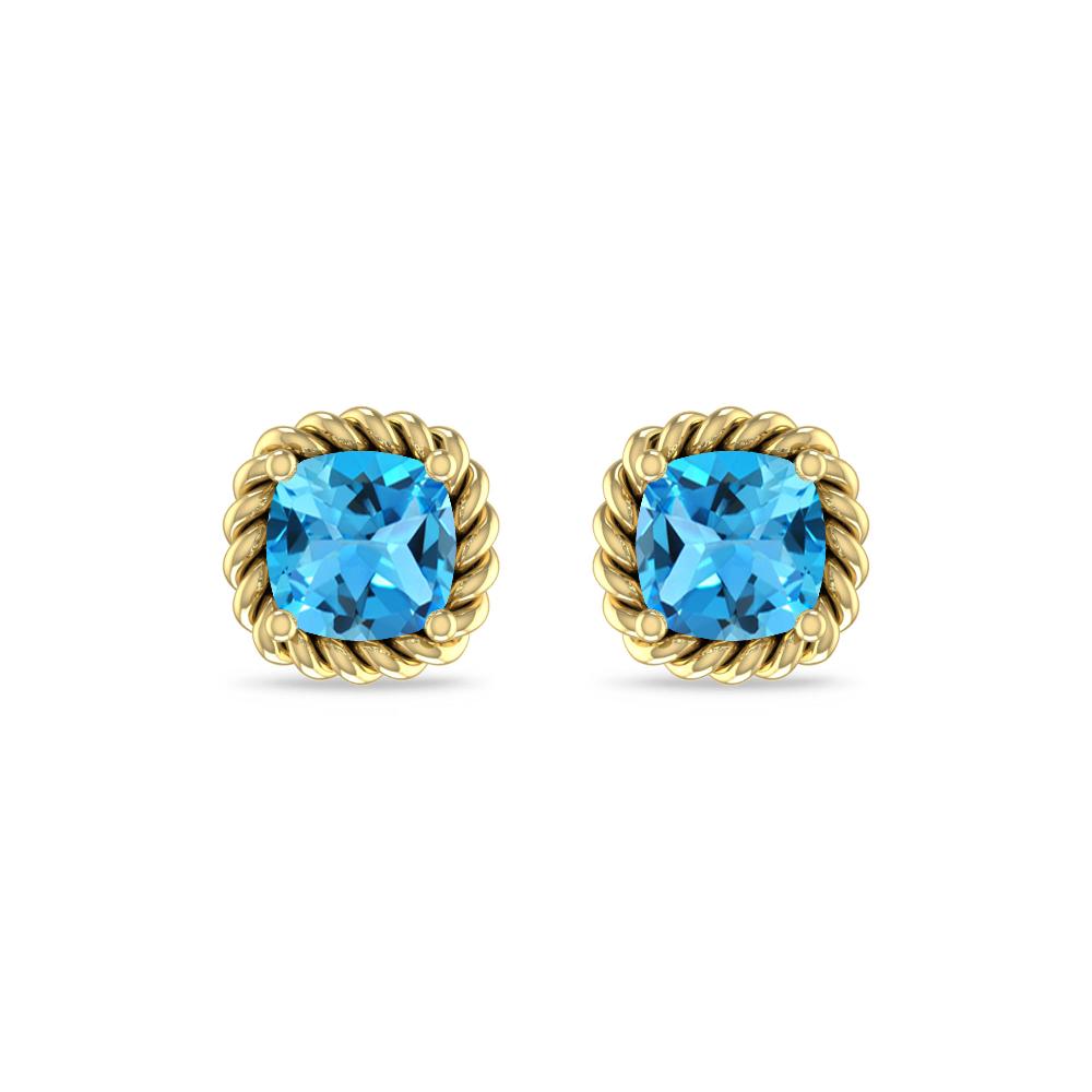Yellow Gold - Blue Topaz