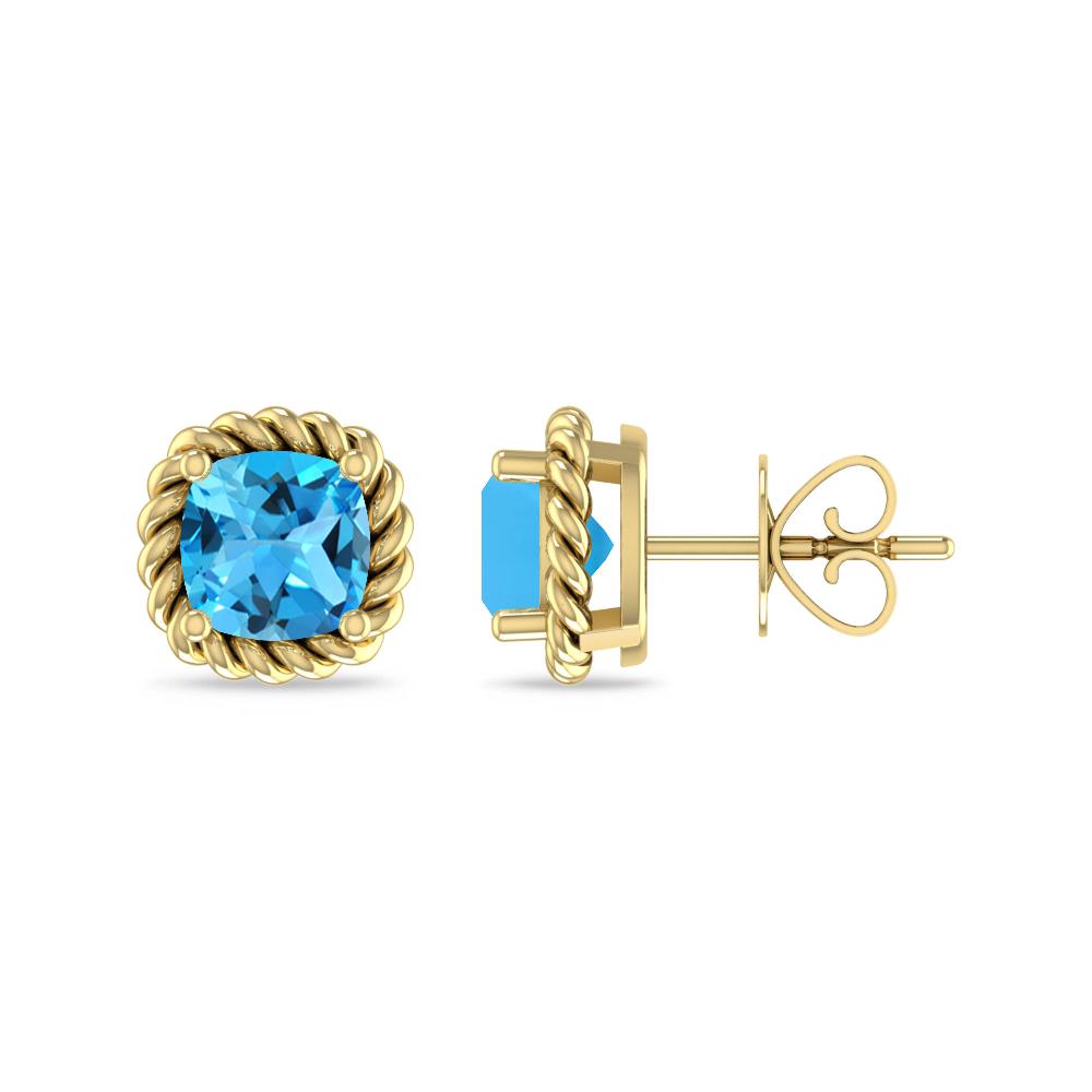Yellow Gold - Blue Topaz