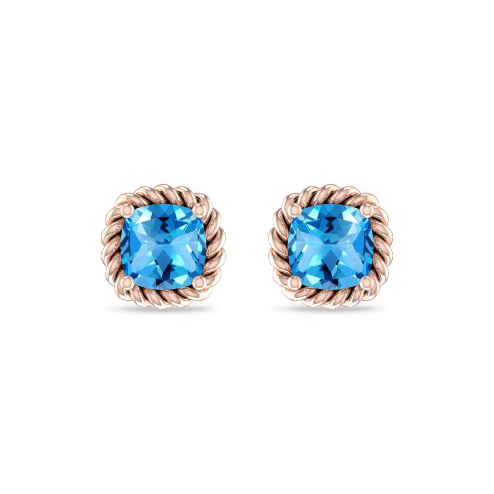Rose Gold - Blue Topaz