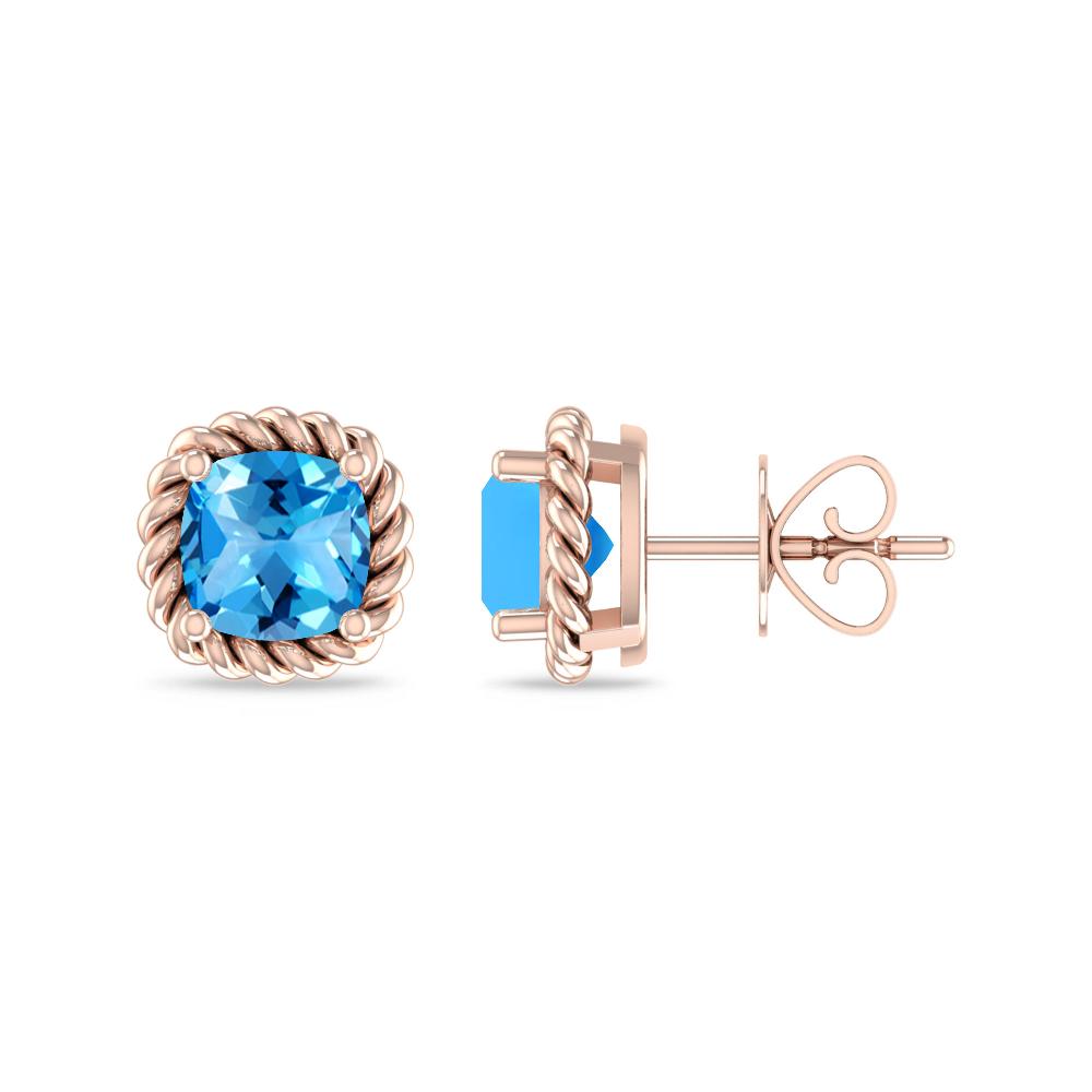 Rose Gold - Blue Topaz