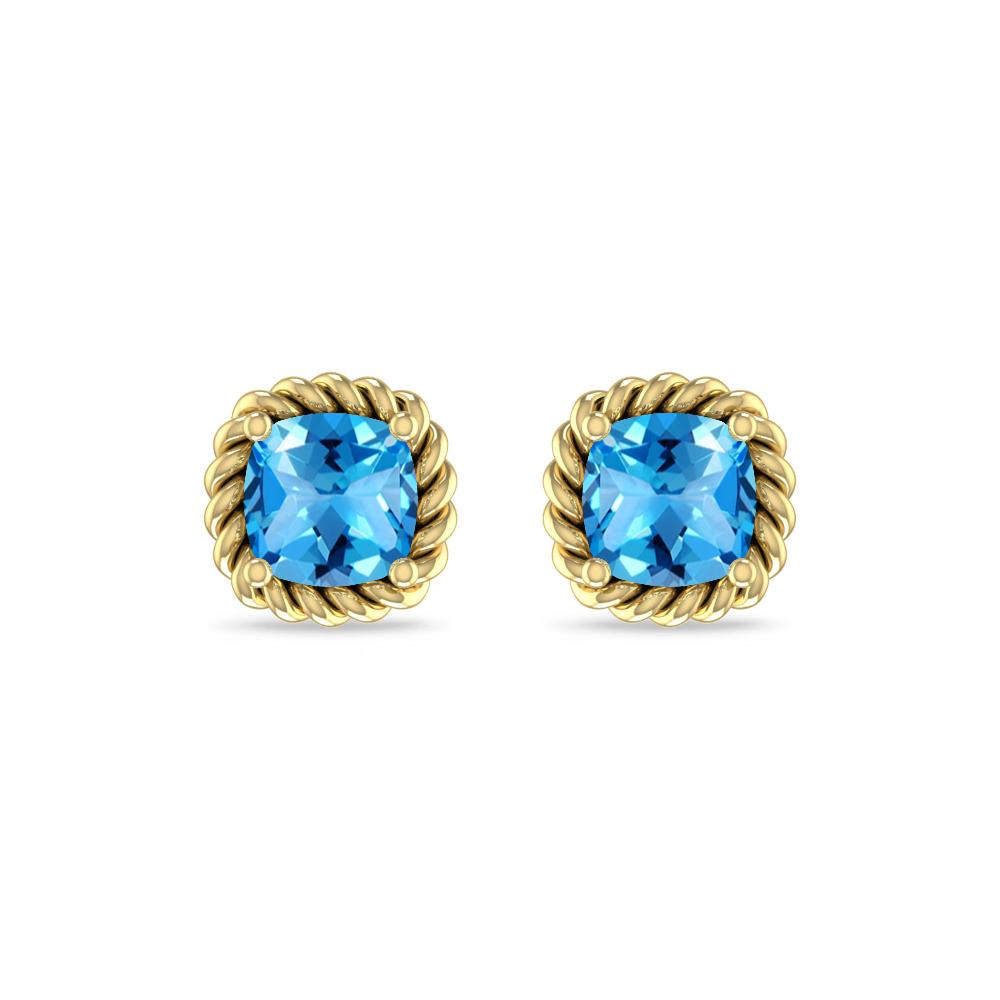 Yellow Gold - Blue Topaz