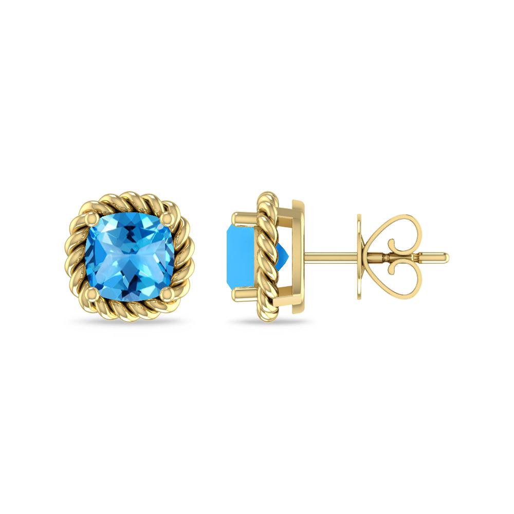 Yellow Gold - Blue Topaz