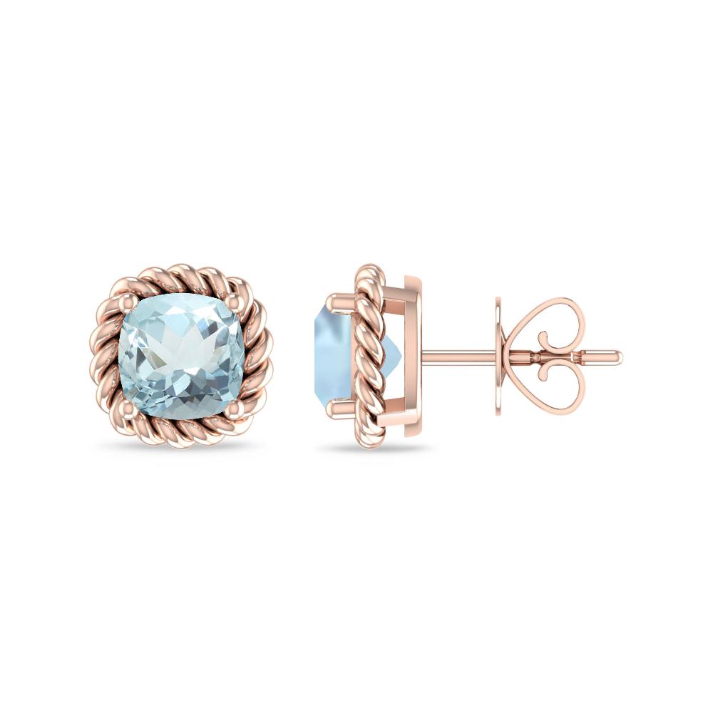 Rose Gold - Aquamarine