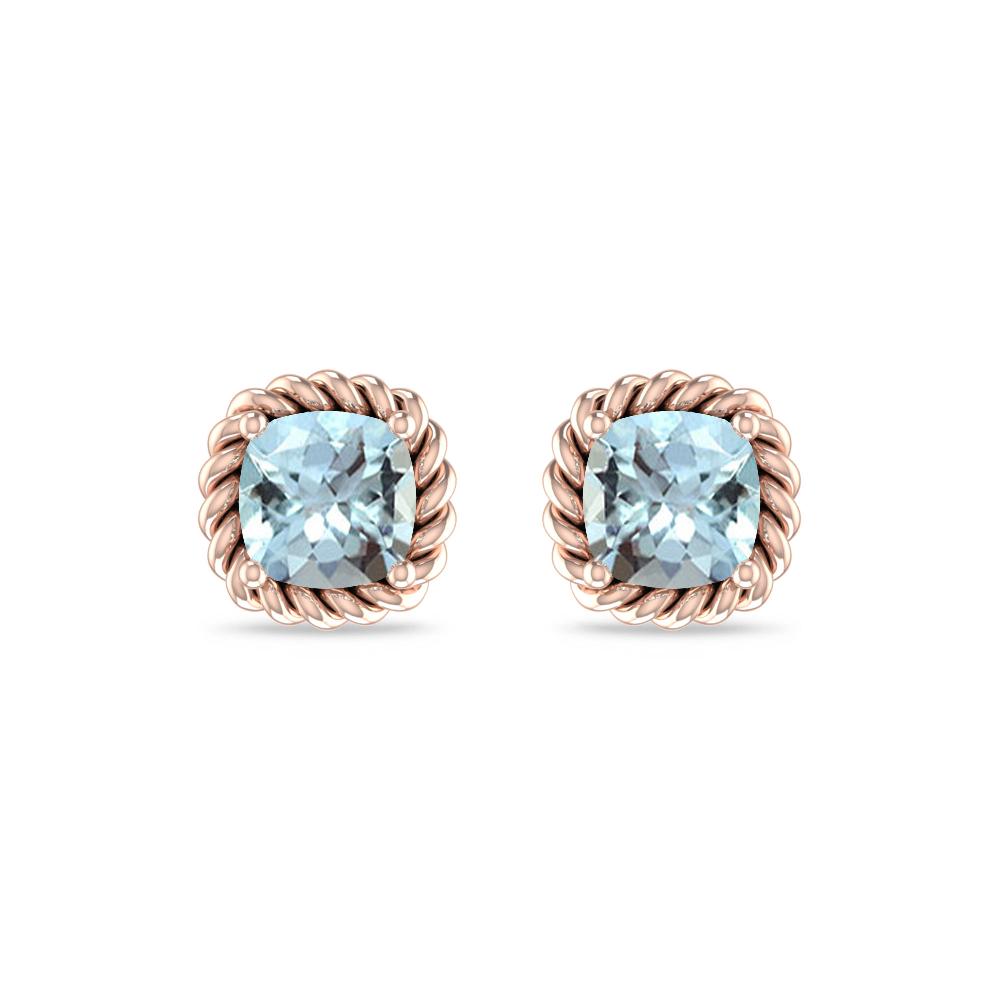 Rose Gold - Aquamarine