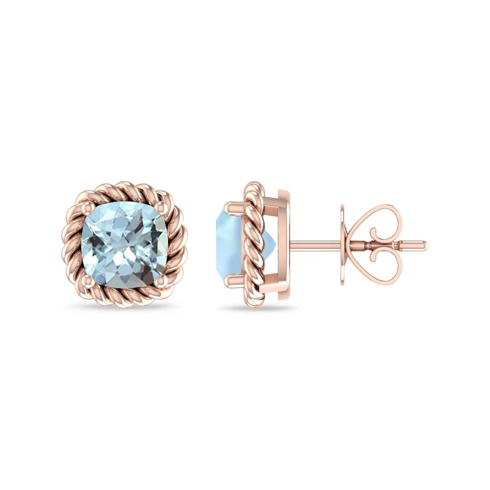 Rose Gold - Aquamarine