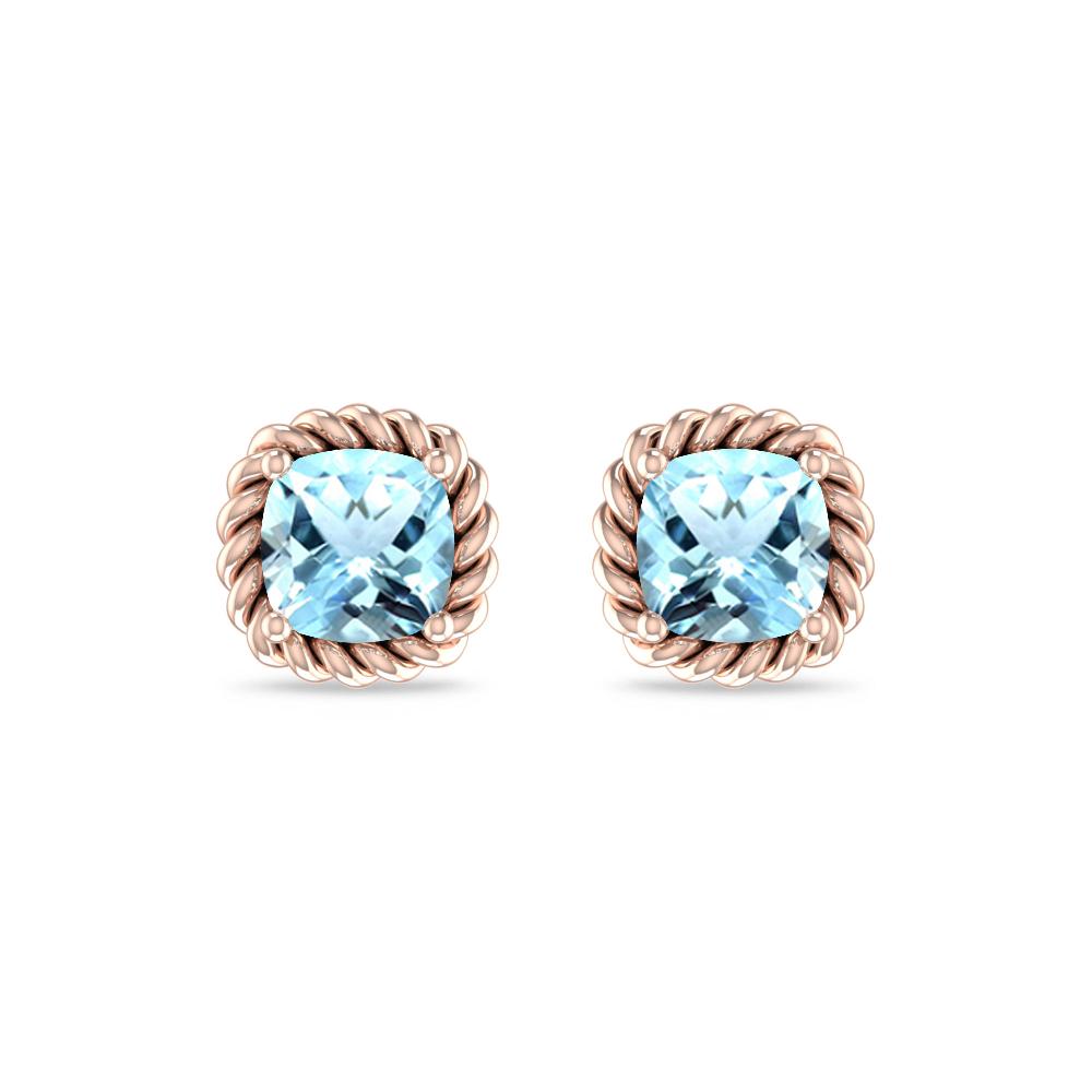 Rose Gold - Aquamarine