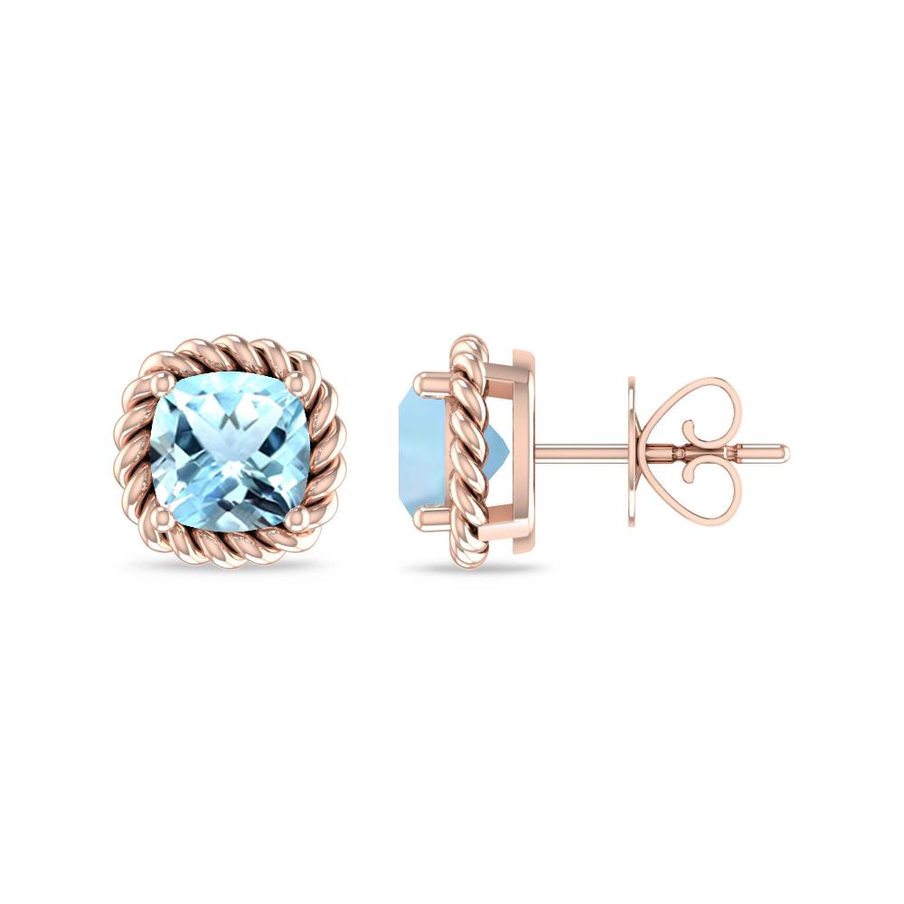 Rose Gold - Aquamarine