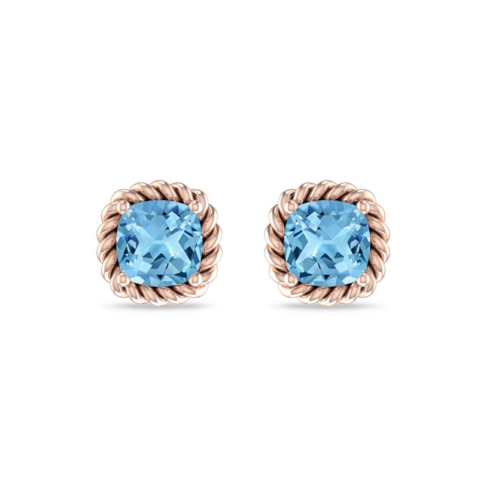 Rose Gold - Blue Topaz