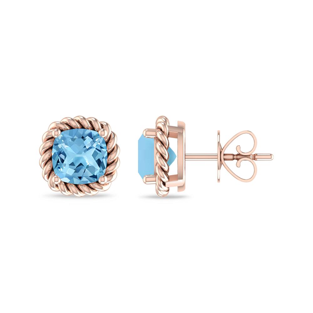 Rose Gold - Blue Topaz