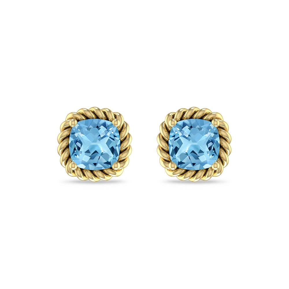 Yellow Gold - Blue Topaz