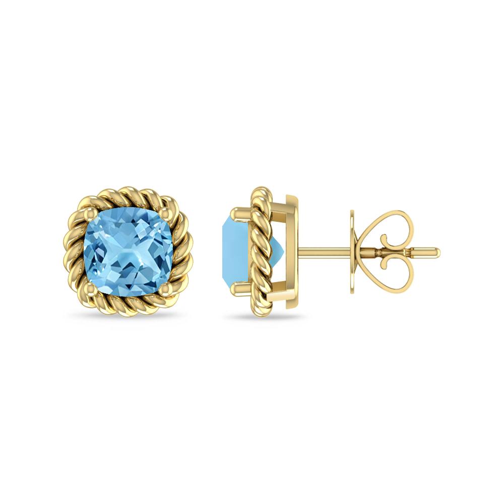 Yellow Gold - Blue Topaz