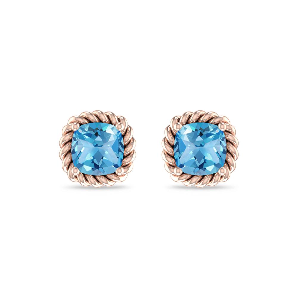 Rose Gold - Blue Topaz