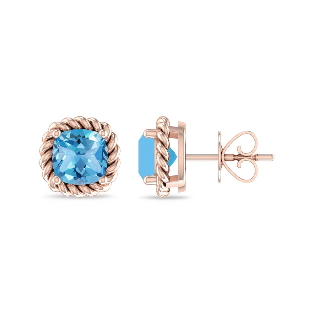 Rose Gold - Blue Topaz